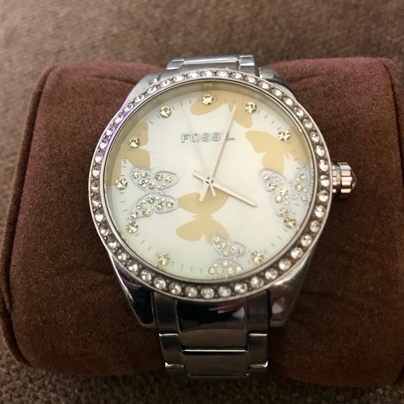 Fossil Butterfly Face Watch 